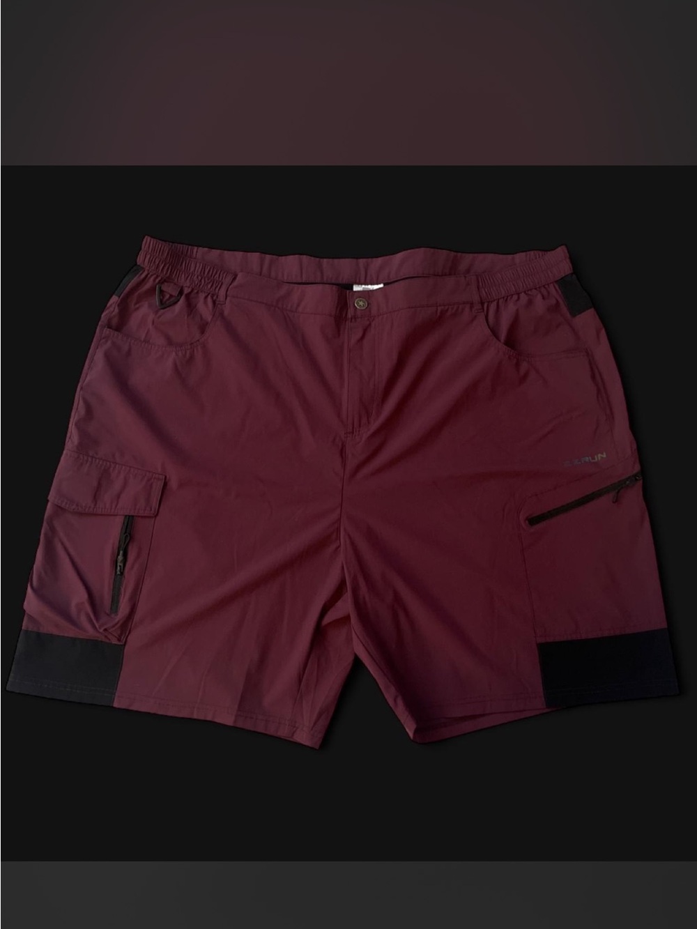 EZRUN Men's Maroon Cargo Performance Shorts